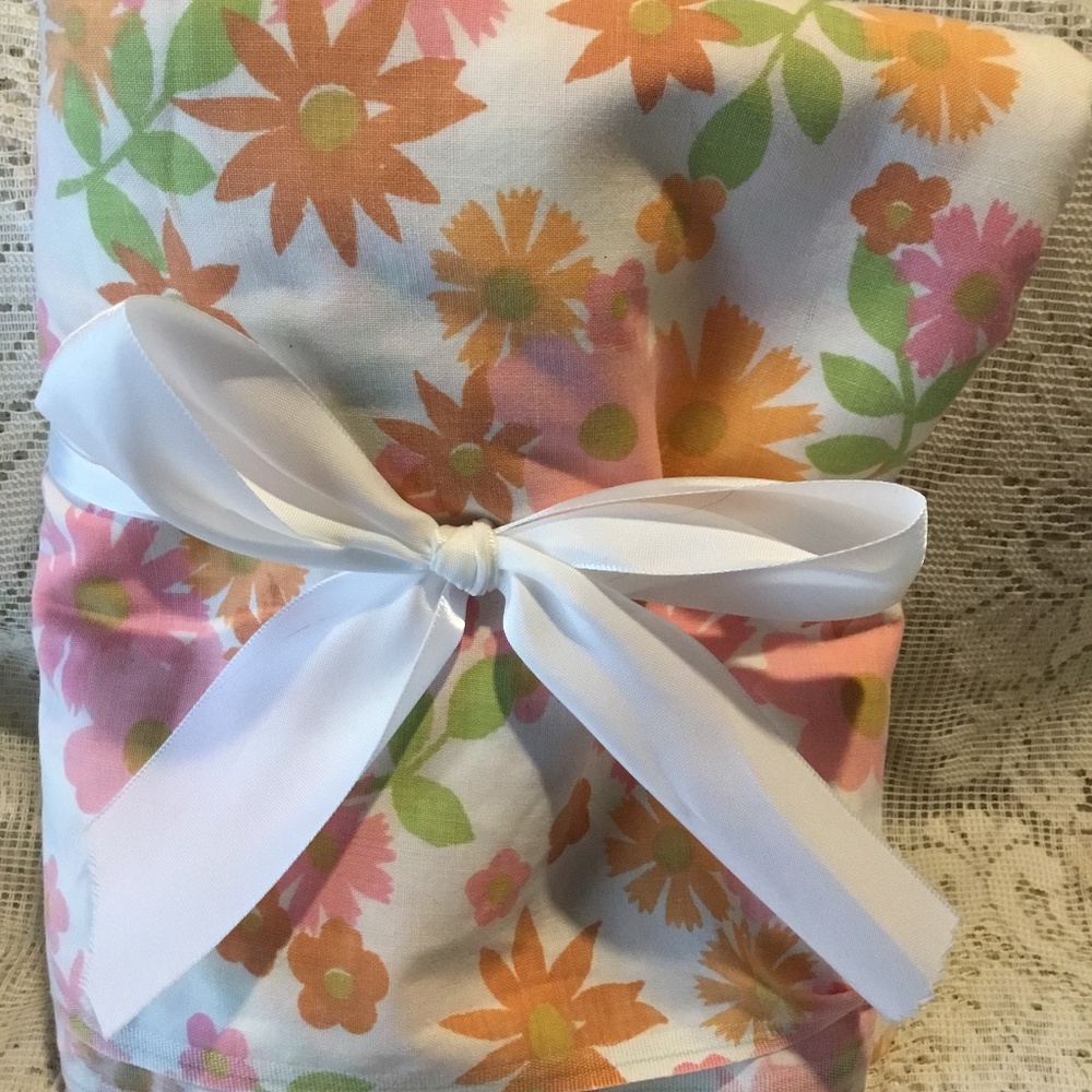 Vintage Cannon Monticello Flower Power Retro Daisies Twin Flat Sheet